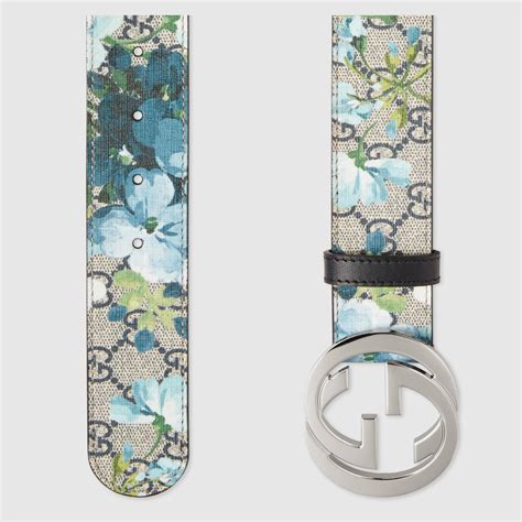 gucci flower belt blue|high waist gucci belt.